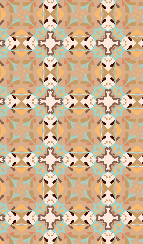 Vinyl Teppich Fliesenoptik mosaik-starburst - TenStickers