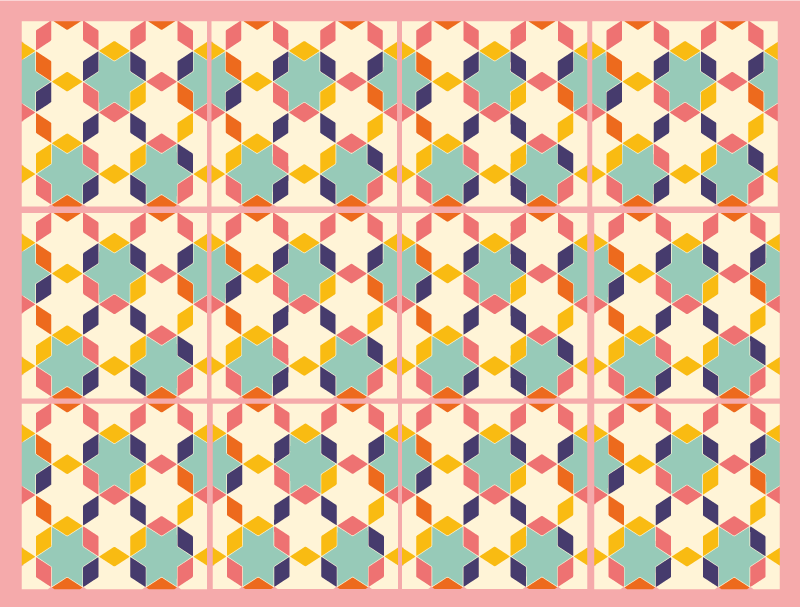 Vinyl Teppich Küche Bunte vintage fliesen - TenStickers