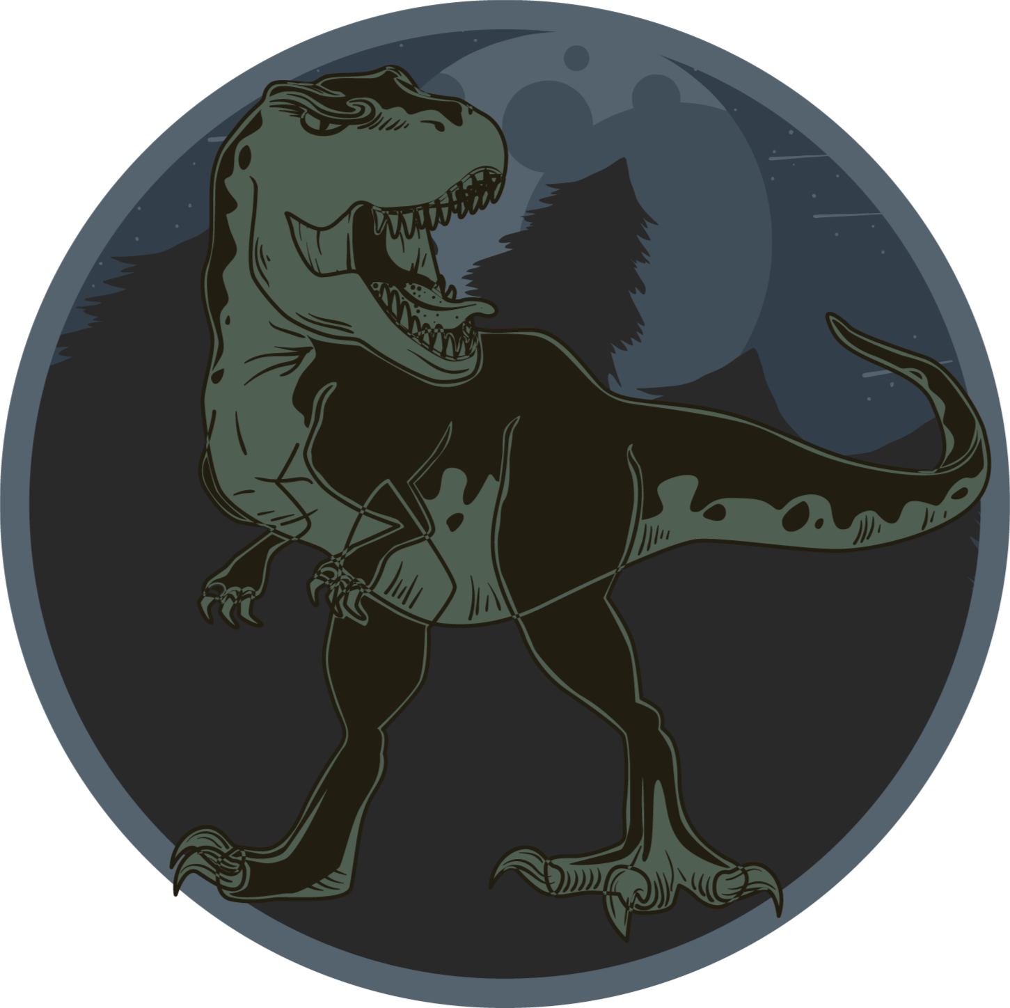 Vinylteppich Tiere Der dunkle wilde t-rex - TenStickers