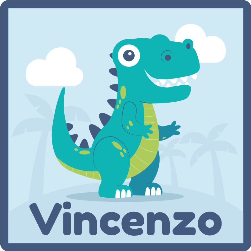 Vinylteppich mit Name T rex dinosaurier - TenStickers