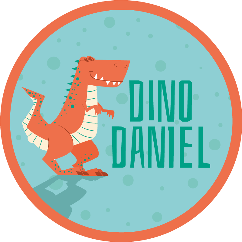 Vinyl Teppich kindlich dinosaurier anpassbarer kreis - TenStickers
