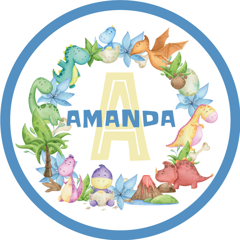 Vinyl Teppich mit Namen dinosaurierkreis - TenStickers