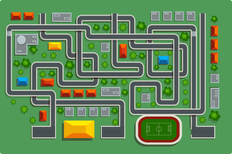 Vinylteppich Straßen Spielteppich mit straßen - TenStickers