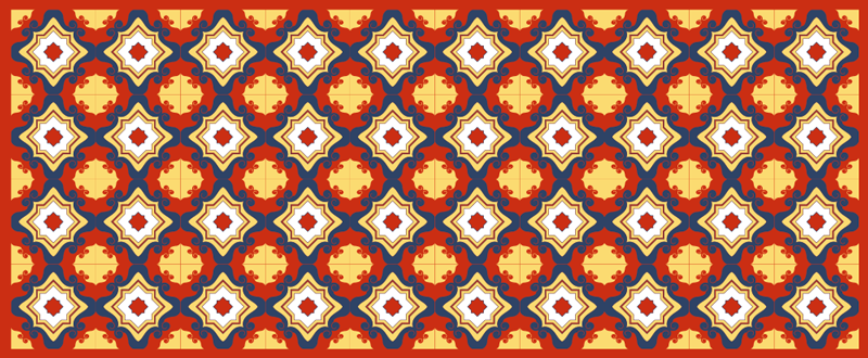 Vinylteppich ethnisch Leuchtend rote fliese - TenStickers