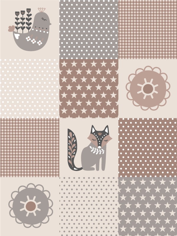 Vinyl Teppich kindlich patchwork-spielzeit - TenStickers