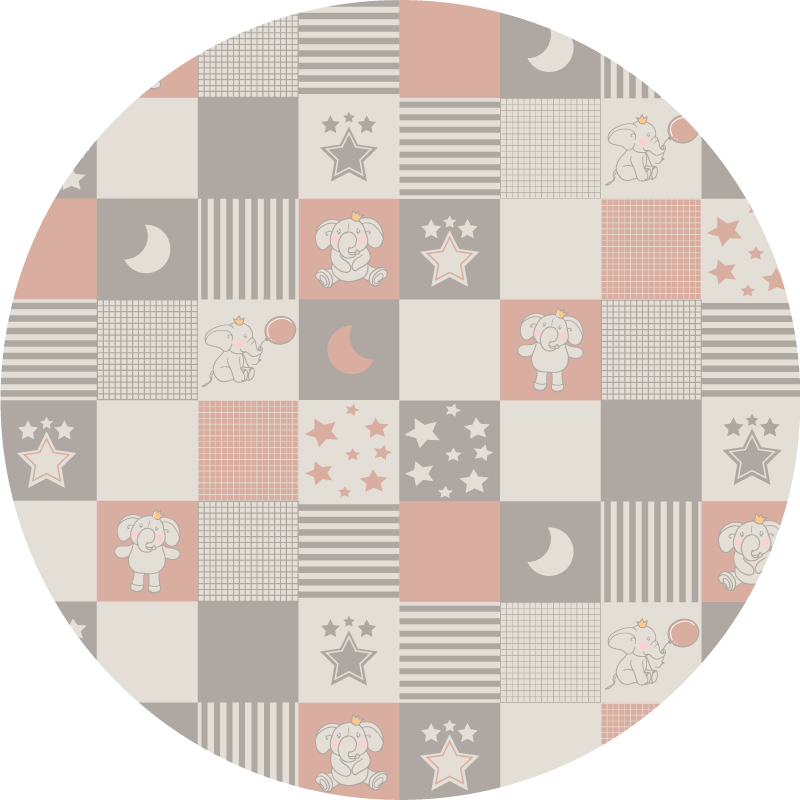 Vinyl Teppich Kinder kinder-patchwork - TenStickers