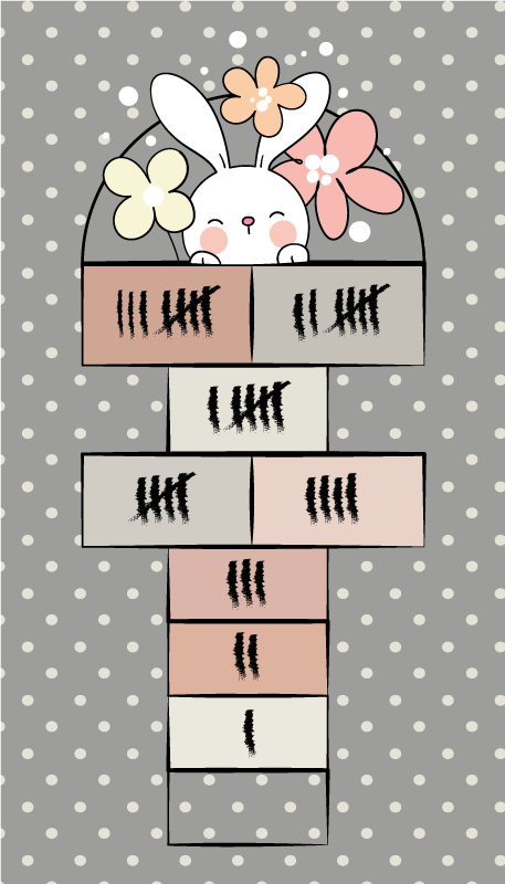 Vinylteppich spiele Nordischer kaninchen-hopse - TenStickers