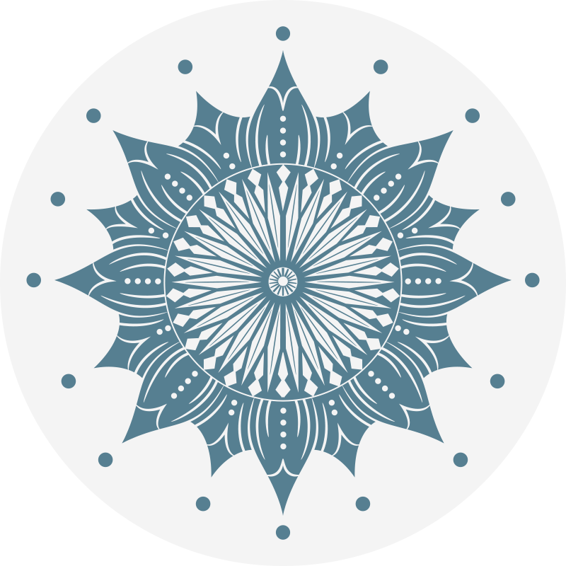 Vinyl teppich mandala mit filigranem blumenmuster - TenStickers