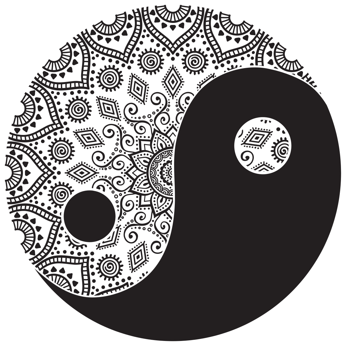 Vinylteppich Mandala Mandala yin yang - TenStickers
