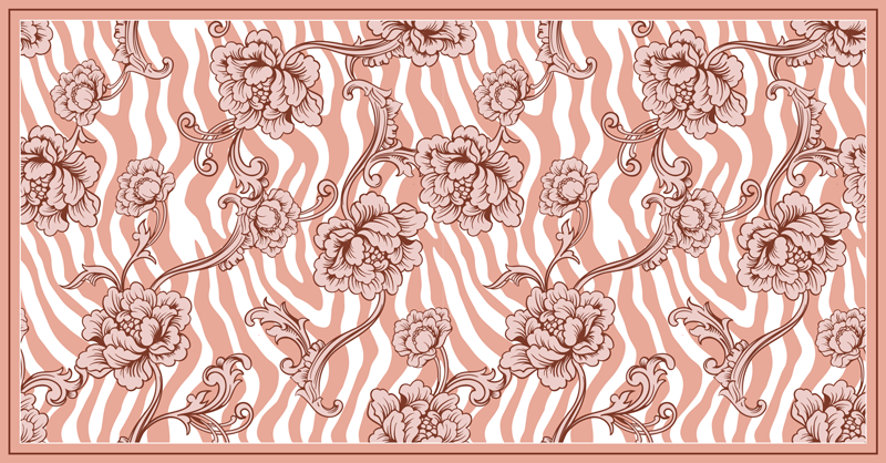 Vinyl Teppich Schlafzimmer zebra-blumenfusion - TenStickers