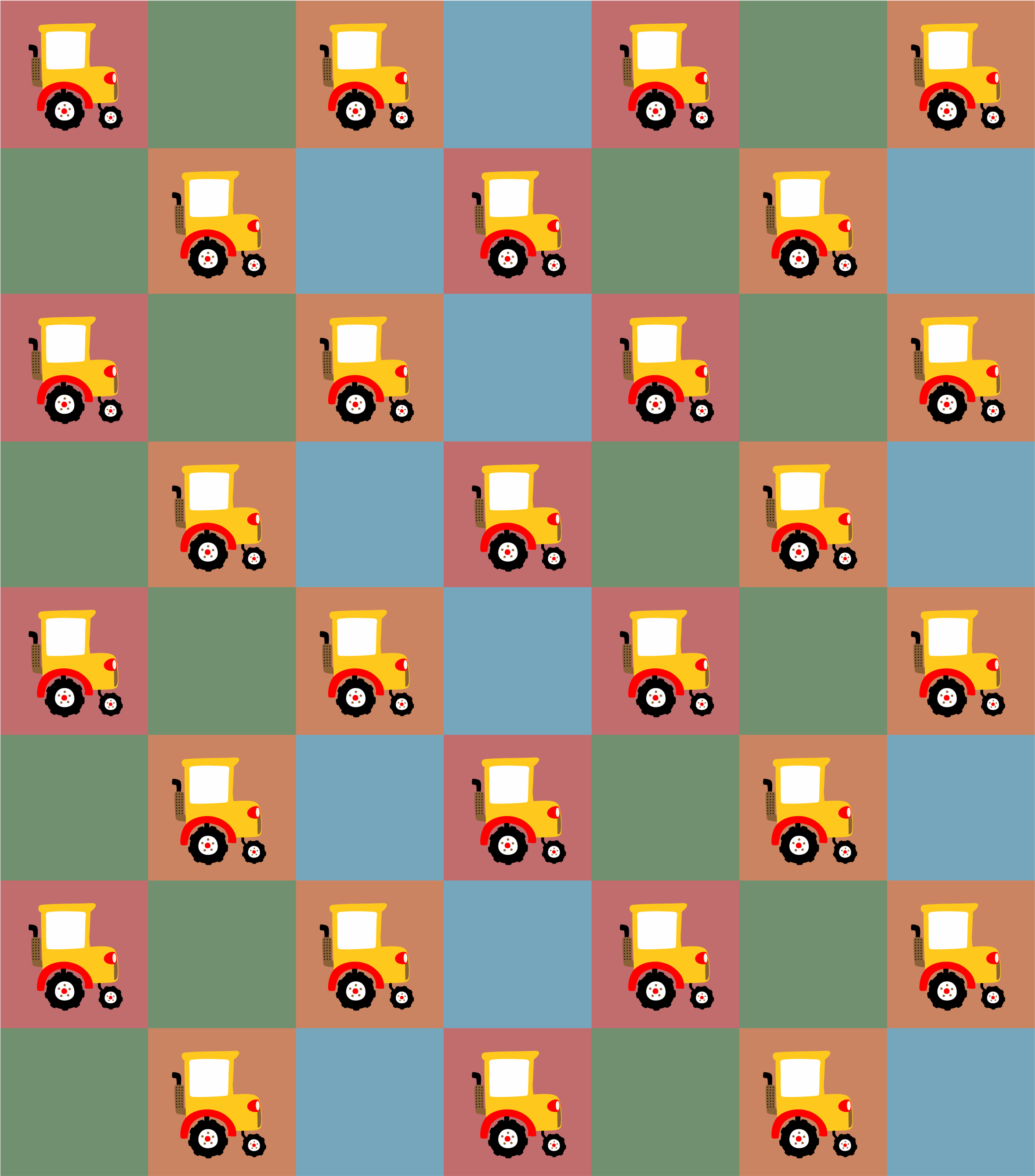 Vinyl Teppich kindlich traktormuster - TenStickers