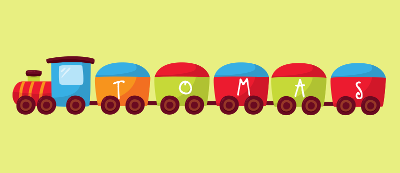 Vinyl Teppich mit Namen personalisierter zug - TenStickers