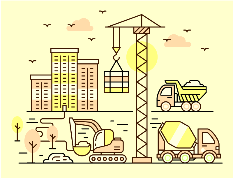 Vinylteppich kindlich Mischwagen - TenStickers