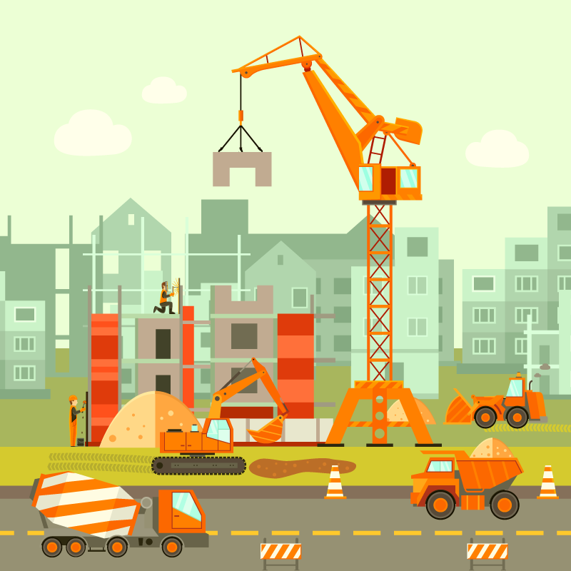 Vinyl Teppich Kinderzimmer bau spielplatz - TenStickers