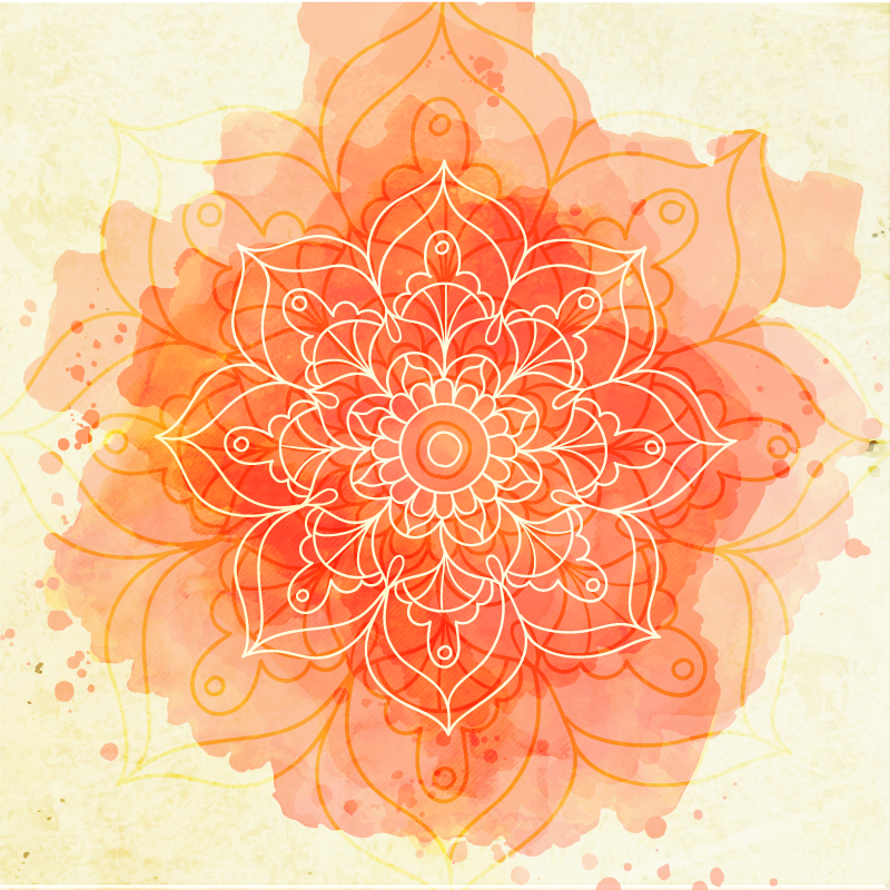 Vinylteppich Blumen Lotus mandala Design - TenStickers