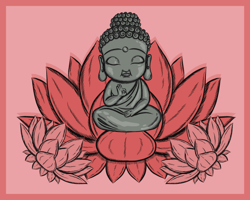 Vinyl Teppich Mandala meditatives buddha-kunstwerk - TenStickers