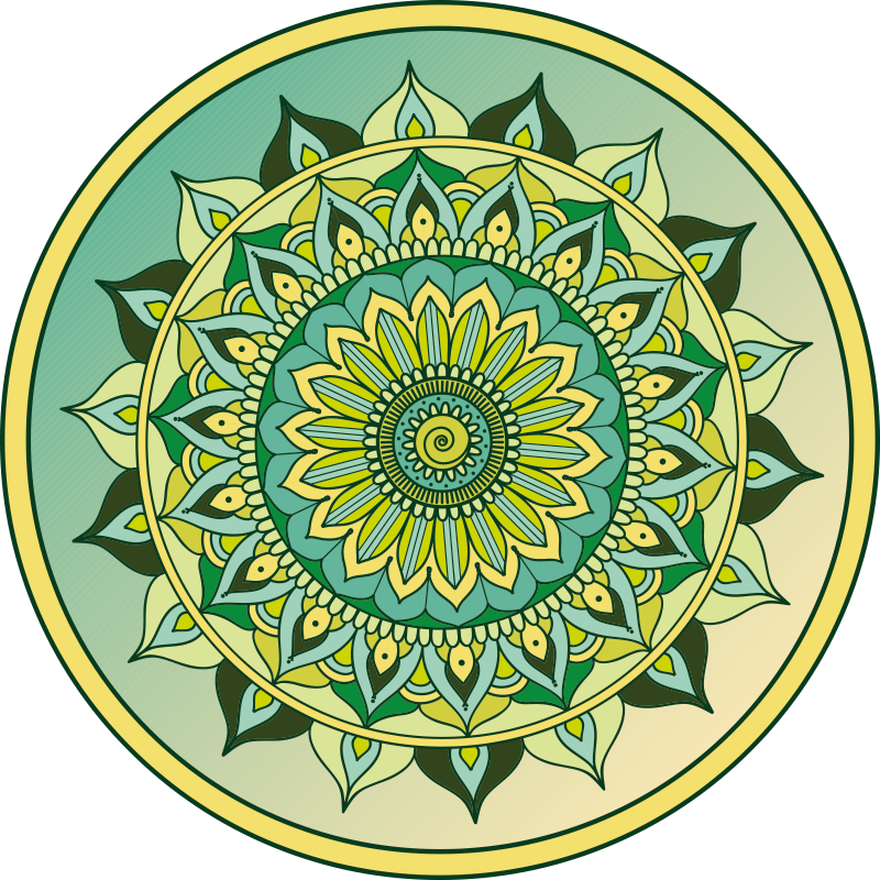 Vinyl teppich mandala mit lebhaftem muster - TenStickers