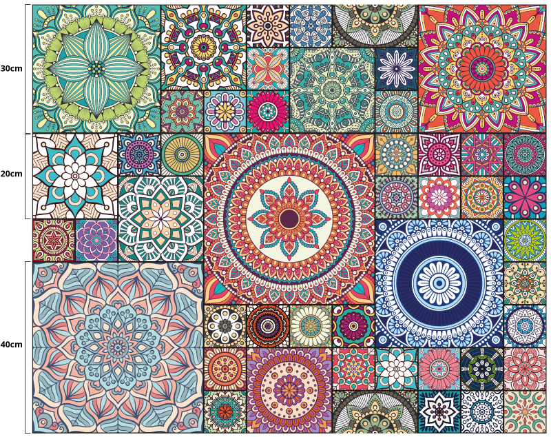 Vinylteppich Mandala Mandala fliesen - TenStickers