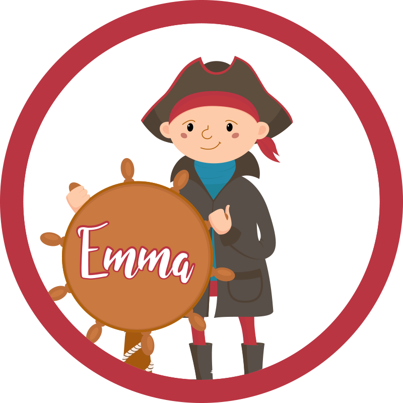 Vinylteppich mit Name Piratin am Steuer - TenStickers