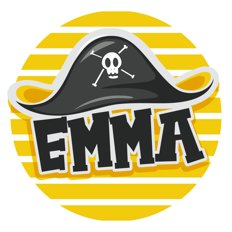 Vinyl Teppich mit Namen piraten-themen - TenStickers