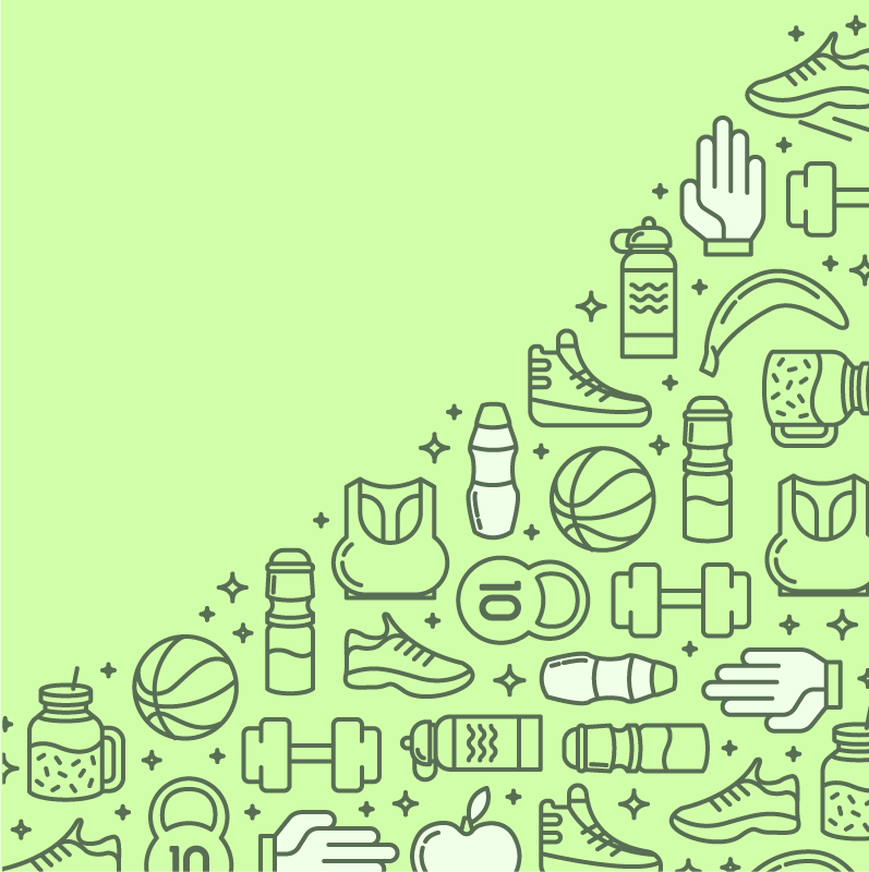 Vinyl Teppich kindlich fitness-utensilien - TenStickers