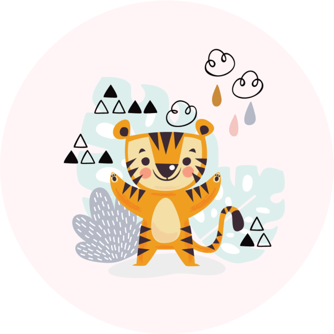 Vinyl Teppich Baby fröhlicher tiger - TenStickers