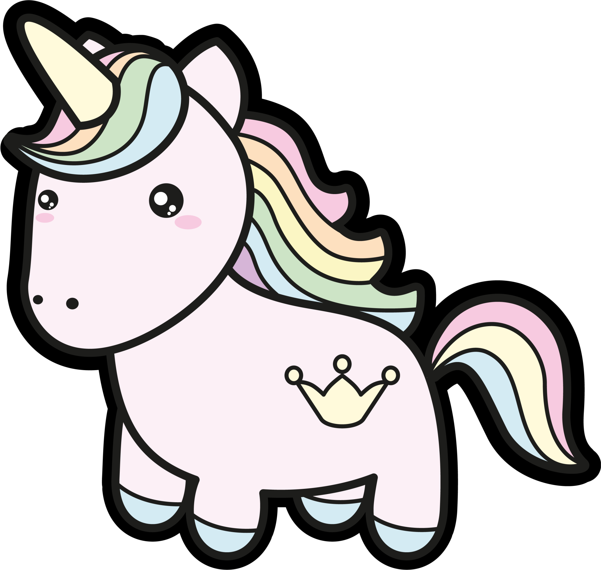 Vinyl Teppich kindlich pastell einhorn illustration - TenStickers