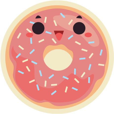 Vinyl Teppich kindlich animierter donut - TenStickers
