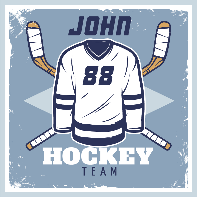 Vinyl Teppich mit Namen personalisiertes hockey-emblem - TenStickers