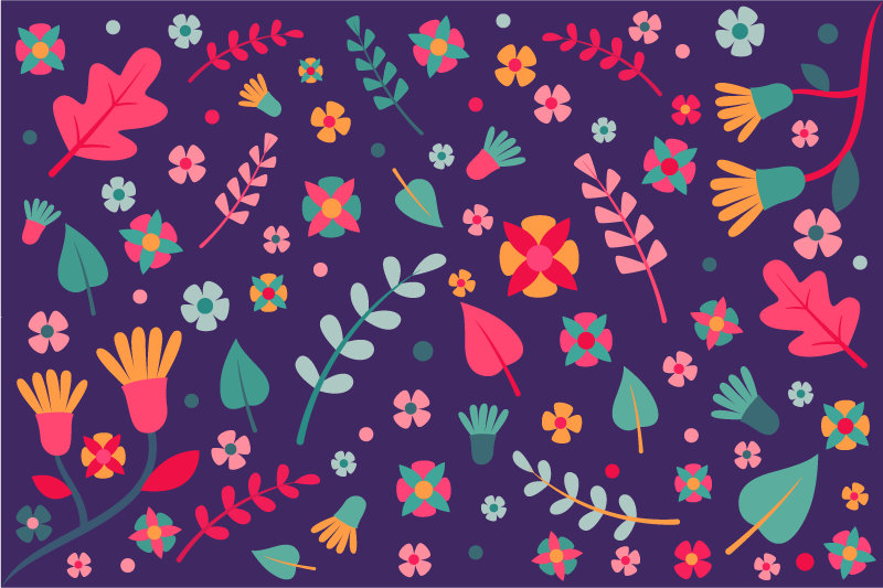 Vinyl Teppich Blumen floraler farbtupfer - TenStickers