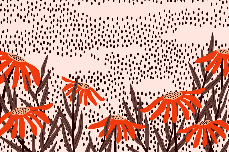 Vinyl Teppich Schlafzimmer blumenflecken gelassenheit - TenStickers