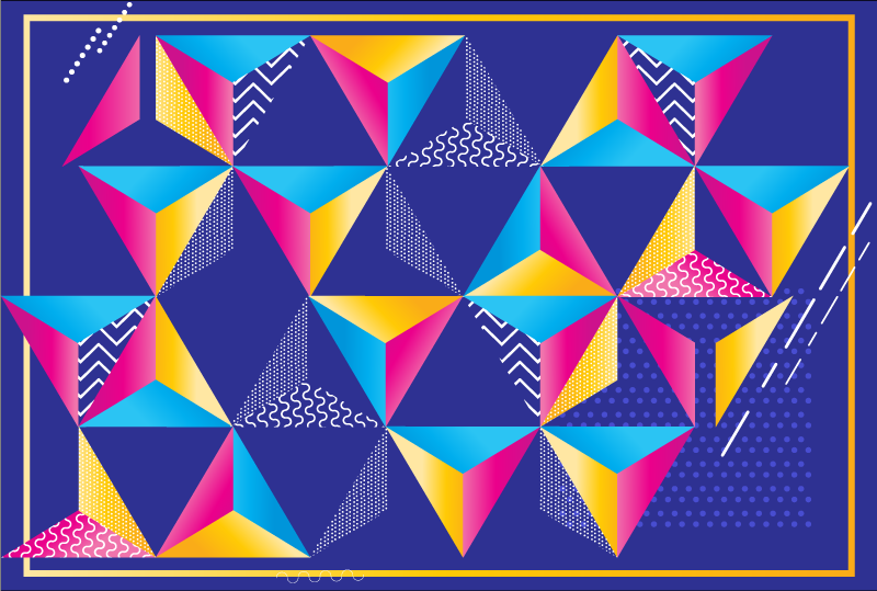 Vinyl Teppich geometrisch bunte formen lebendigkeit - TenStickers