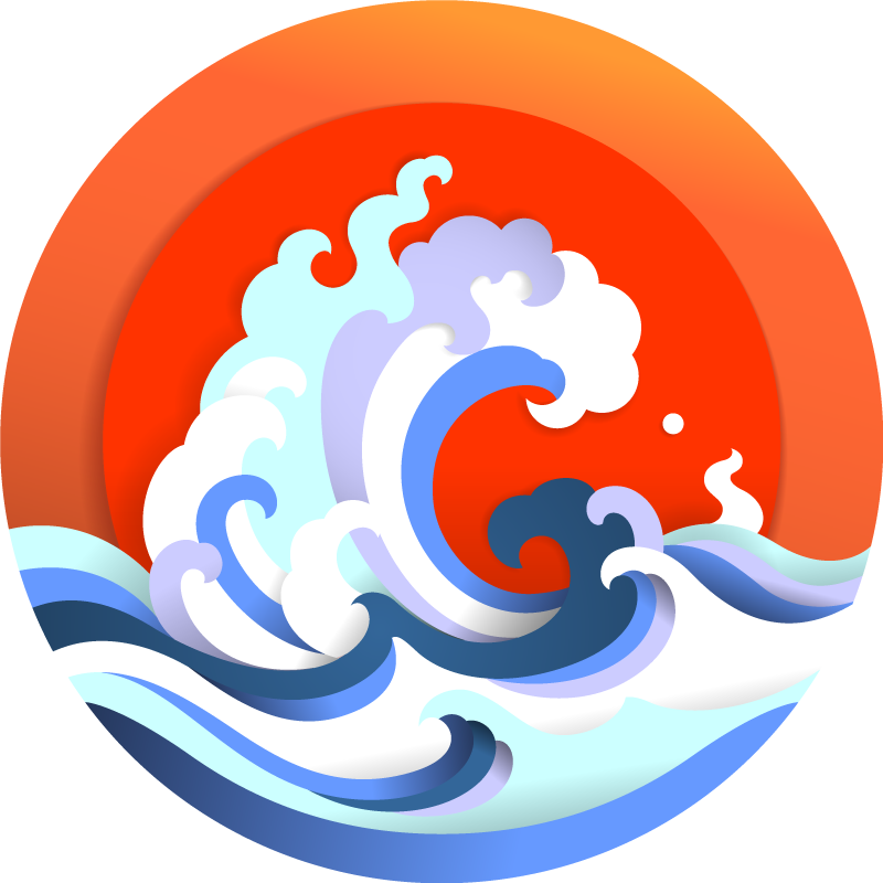 Vinyl Teppich Natur ozeanischer wellenkreis - TenStickers