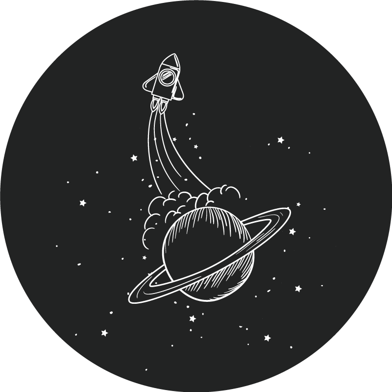 Vinyl Teppich Sterne rakete im orbit - TenStickers