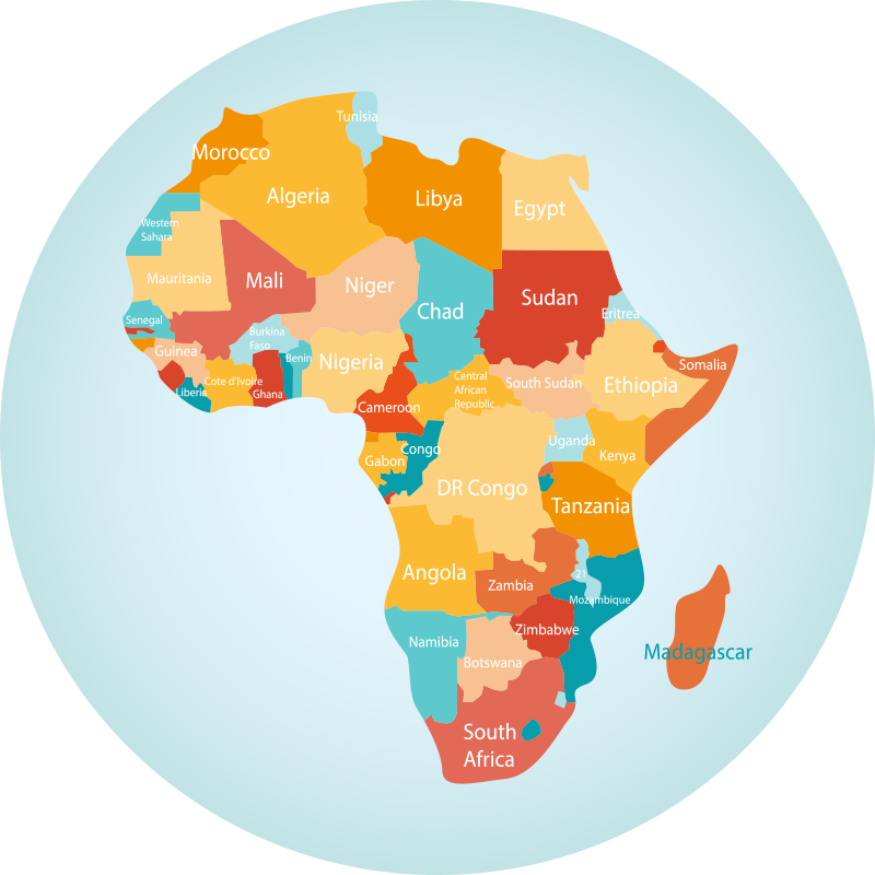 Vinylteppich Weltkarte Kartenkarte von afrika - TenStickers