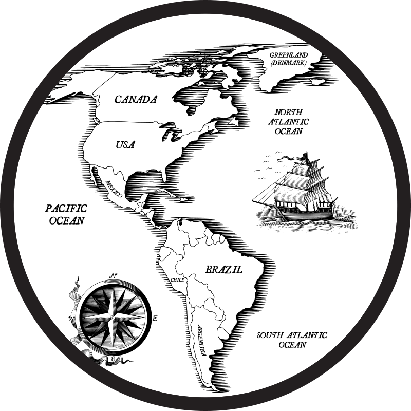 Vinyl Teppich Weltkarte kartografische eleganz - TenStickers