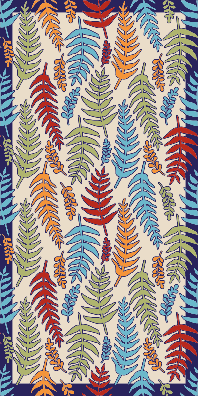 Vinyl Teppich Blumen botanische streifen - TenStickers