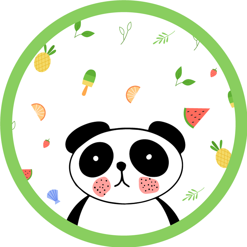 Vinyl Teppich Kinder süßer panda kreis - TenStickers