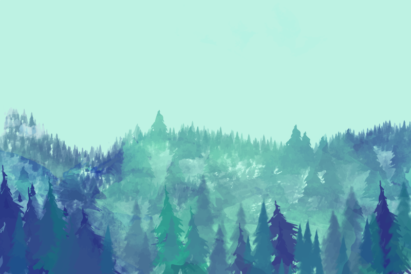 Vinyl Teppich Natur üppiger grüner wald - TenStickers