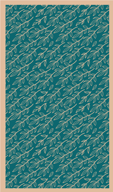 Vinyl Teppich Blumen grüne anmutige blätter - TenStickers