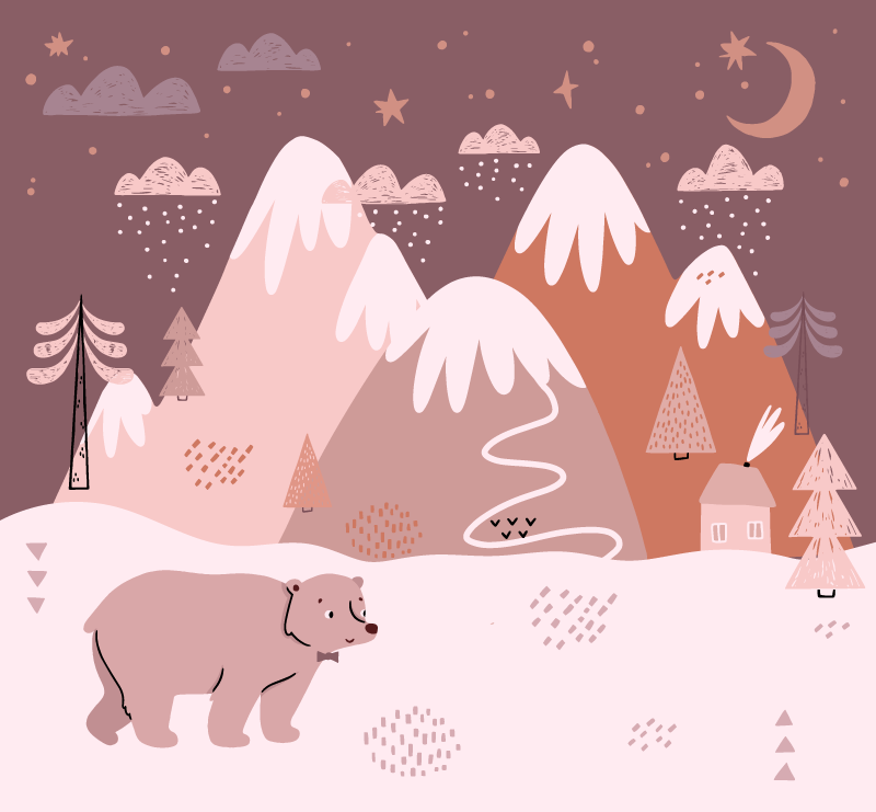 Vinyl Teppich Kinderzimmer winterlandschaft komfort - TenStickers