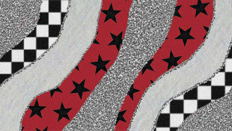 Vinyl Teppich Imitation Struktur sternenrote wellen - TenStickers