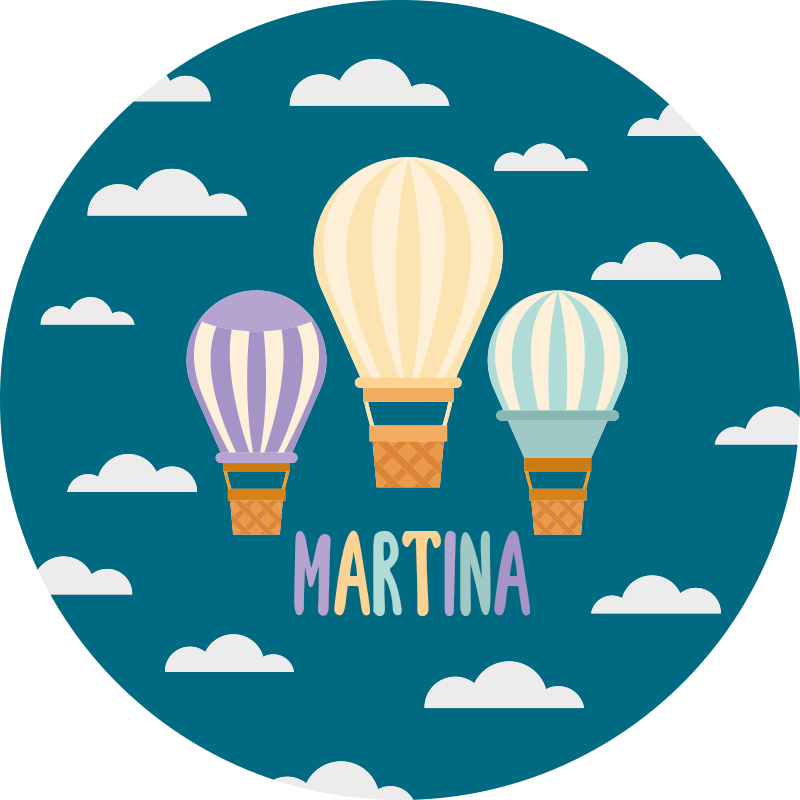 Vinyl Teppich kindlich luftballons mit namen - TenStickers