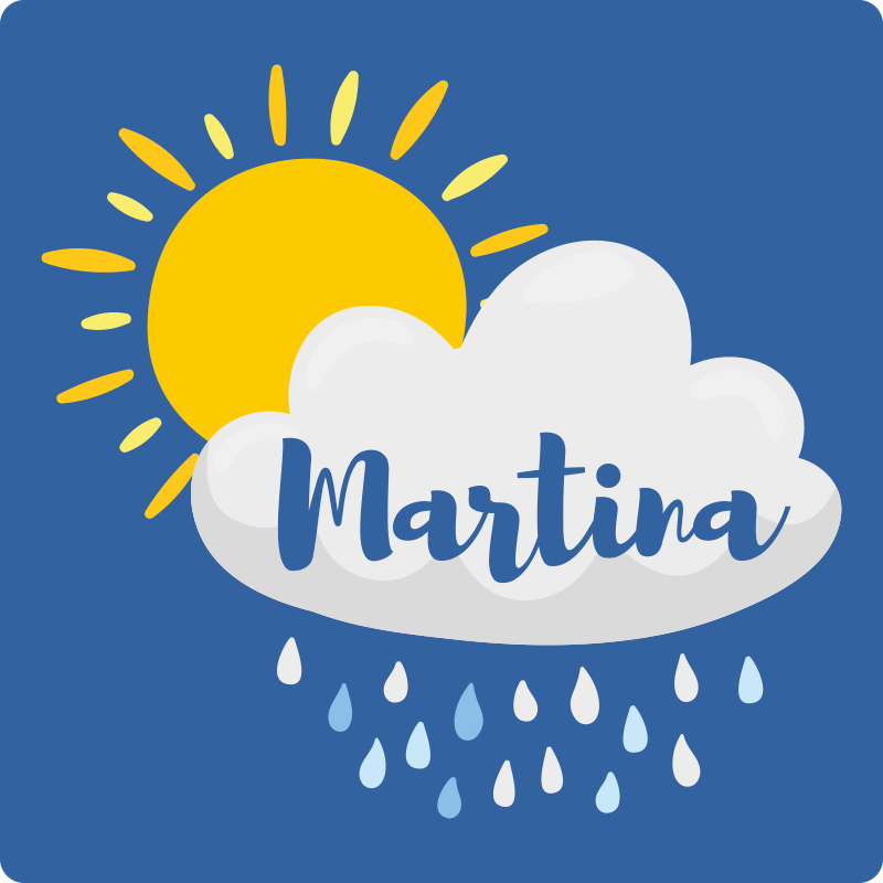 Vinyl Teppich kindlich regenwolke mit namen - TenStickers