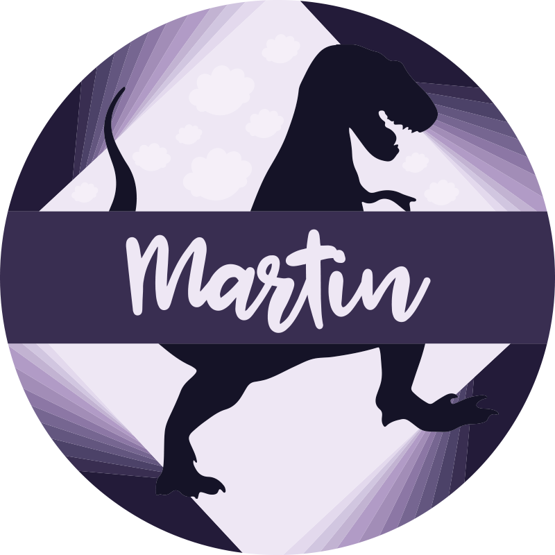 Vinyl Teppich kindlich velociraptor mit namen - TenStickers