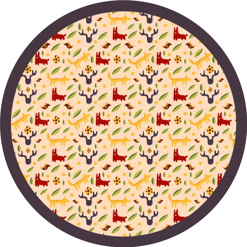 Vinyl Teppich kindlich bunte waldtiere - TenStickers