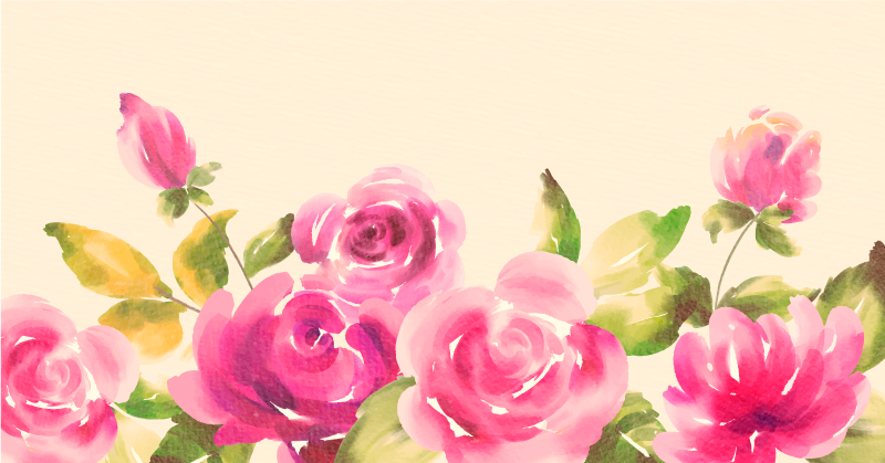 Vinyl Teppich Blumen rosa blumenmuster - TenStickers