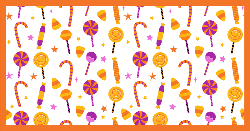 Vinyl teppich küche im bunten bonbon design - TenStickers