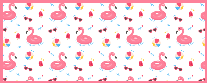Vinyl Teppich Küche flamingo-sommerdesign - TenStickers