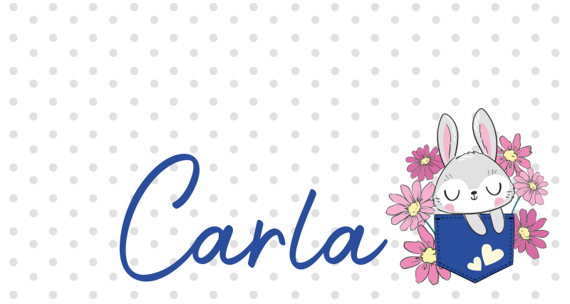 Vinyl Teppich kindlich graues häschen mit namen - TenStickers